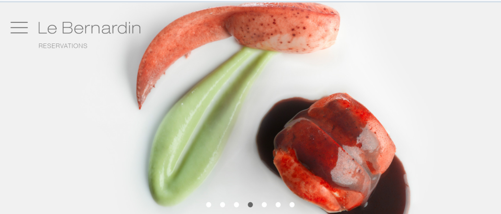 Le Bernardin restaurant website design 