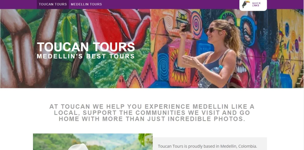 Toucan Tours website