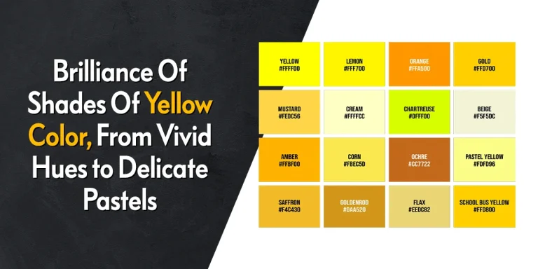 shades of yellow color codes