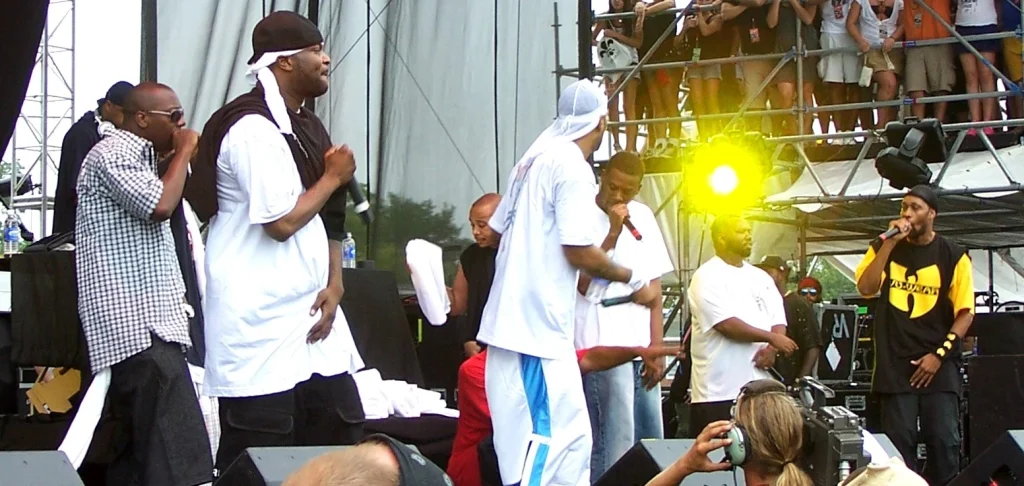 Wu-Tang Clan performing on stage