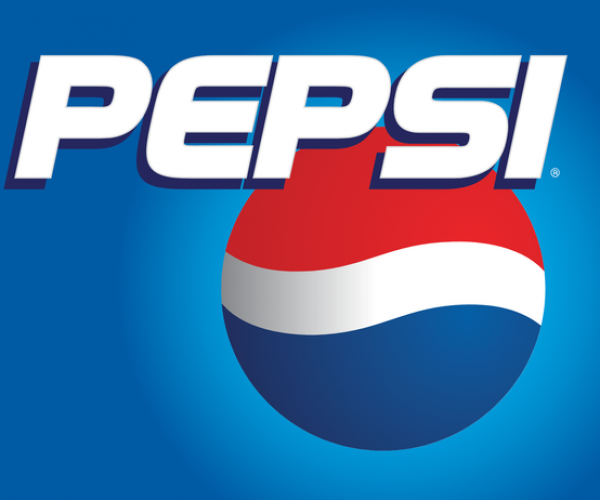 Pepsi logo with inverted white-on-blue motif